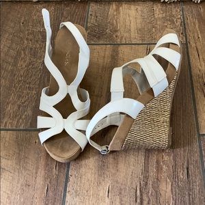 White strap heels